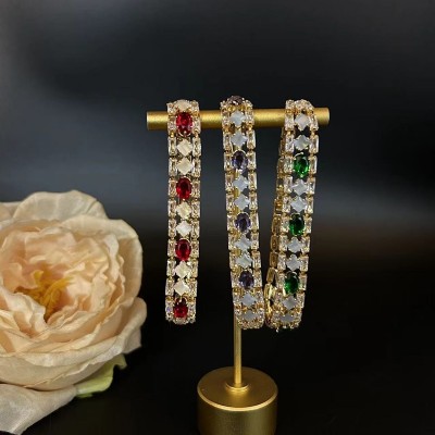 BS9917 French style light luxury full set zircon pure copper electroplated hollow bracelet