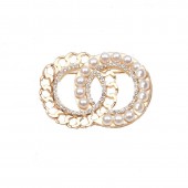 XZF9835 CC  Luxurious geometric design brooch, alloy brooch inlaid with  pearls