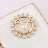 XZF9839 Luxurious geometric design brooch, alloy brooch inlaid with  pearls