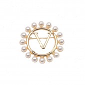 XZF9839 Luxurious geometric design brooch, alloy brooch inlaid with  pearls