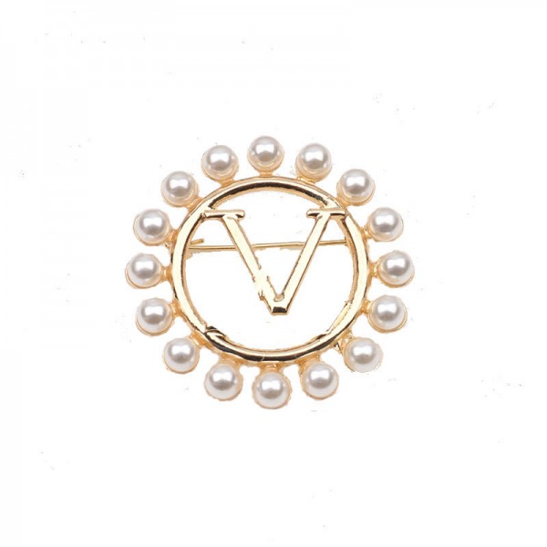 XZF9839 Luxurious geometric design brooch, alloy brooch inlaid with  pearls