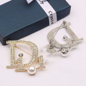 XZF9842 Dior  Luxurious geometric design brooch, alloy brooch inlaid with  pearls