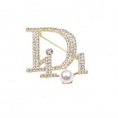 XZF9842 Dior  Luxurious geometric design brooch, alloy brooch inlaid with  pearls