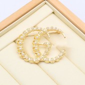 XZF9848  GG Luxurious geometric design brooch, alloy brooch inlaid with  pearls