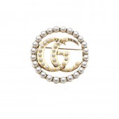 XZF9850 GG  Luxurious geometric design brooch, alloy brooch inlaid with  pearls