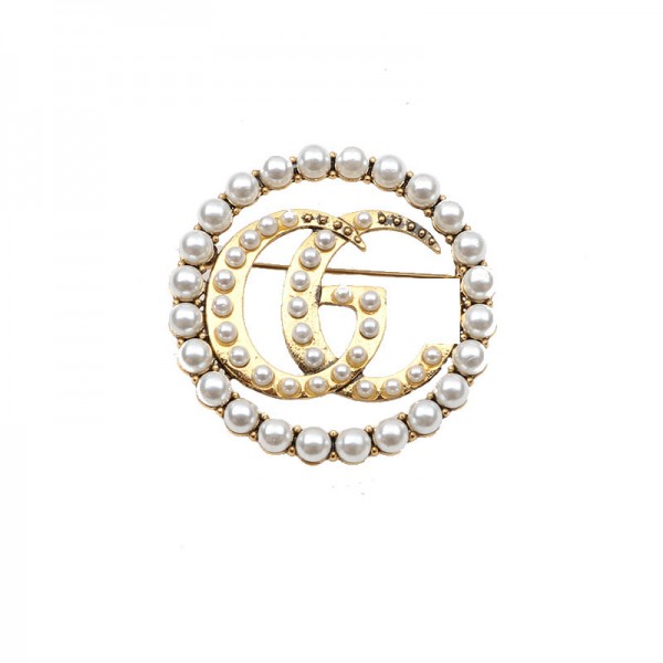 XZF9850 GG  Luxurious geometric design brooch, alloy brooch inlaid with  pearls