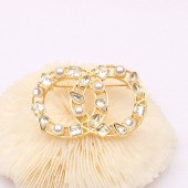 XZF9855 CC Luxurious geometric design brooch, alloy brooch inlaid with  pearls