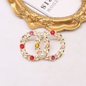 XZF9858 CC Luxurious geometric design brooch, alloy brooch inlaid with  pearls