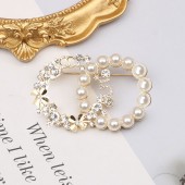 XZF9863 CC Luxurious geometric design brooch, alloy brooch inlaid with  pearls