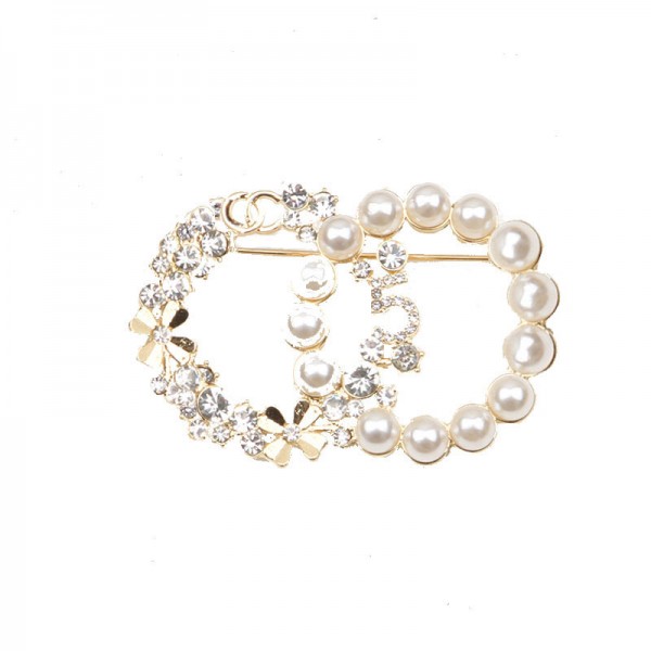 XZF9863 CC Luxurious geometric design brooch, alloy brooch inlaid with  pearls