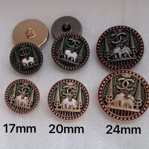 BT9641 17mm, 20mm,24mm CC metal button Vintage Metal Chanel Button