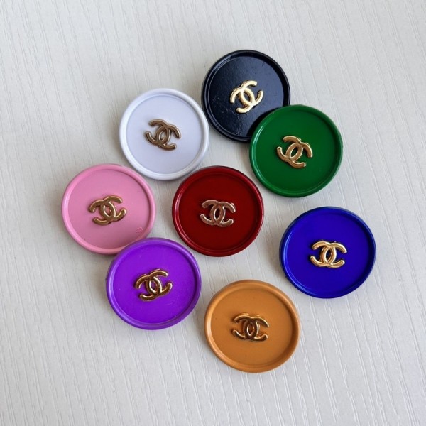 BT9696 24mm Color Button CC Vintage Metal Chanel Button