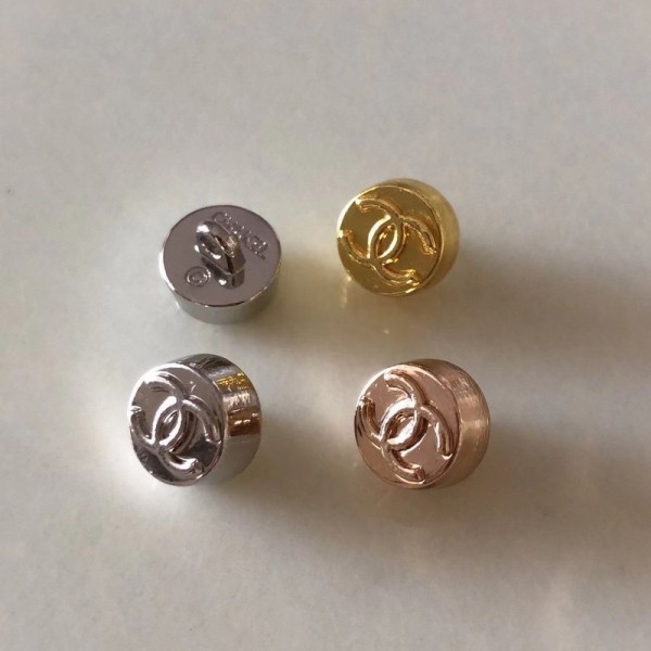 BT9772 2 pieces of 8mm metal button CC Vintage Metal Chanel Button_ Luxury Button