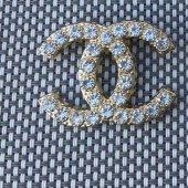 BT9783 29mm X39mm sweater jacket gold silver rhinestone metal brooch