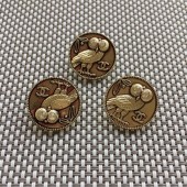 BT9792 Owl CC Golden Metal Button Vintage Metal Chanel Button_ Luxury Button