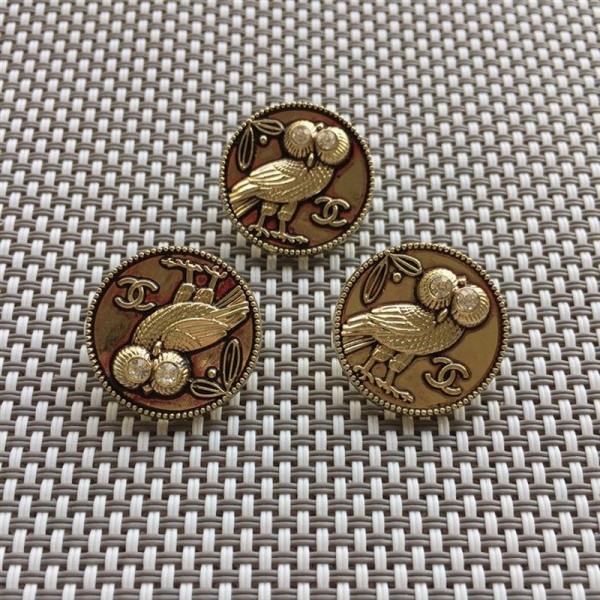 BT9792 Owl CC Golden Metal Button Vintage Metal Chanel Button_ Luxury Button