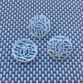 BT9800  15mm new CC hollow hand sewn button Vintage Metal Chanel Button_ Luxury Button