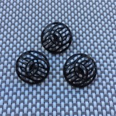 BT9800  15mm new CC hollow hand sewn button Vintage Metal Chanel Button_ Luxury Button