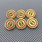 BT9810  New 20mm metal button in gold, black, and red