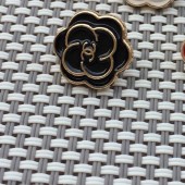 BT9811  12mm cc Camellia Metal Button Vintage Metal Chanel Button_ Luxury Button