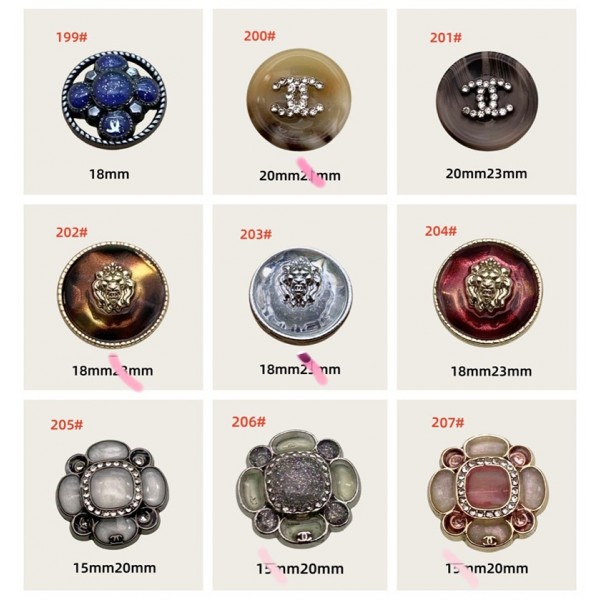 BT9877-1 CC Buttons 199#-207#18MM Vintage Metal Chanel Button