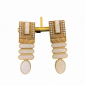 ES9837 Retro exaggerated design, high-end temperament, light luxury with pearl inlaid earrings