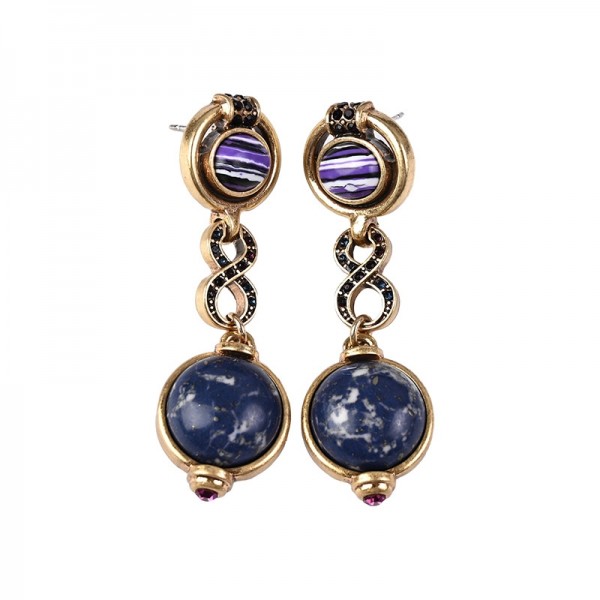 ES9840 Medieval niche blue circular hollow earrings ES9840 Medieval niche blue circular hollow earrings