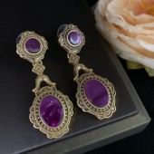 ES9847 Retro court light luxury high-end earrings with exquisite temperament and water droplets