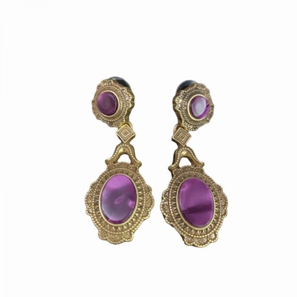 ES9847 Retro court light luxury high-end earrings with exquisite temperament and water droplets