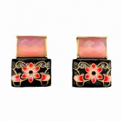 ES9851 French retro light luxury niche fashion enamel camellia earrings ES9851 French retro light luxury niche fashion enamel camellia earrings