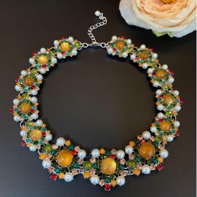 ES9861 Medieval palace style geometric design retro style gentle Necklace