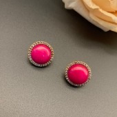ES9862 Vintage vintage style niche fashion earrings with red circular earrings