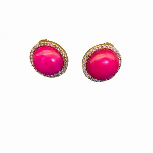 ES9862 Vintage vintage style niche fashion earrings with red circular earrings