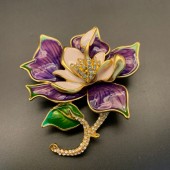 ES9880 French retro style lotus brooch earring necklace