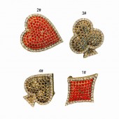 ES9883-1 1 set of retro gold burned poker brooch (4PCS)