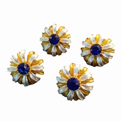 ES9886 Double layered retro three-dimensional daisy ear clip