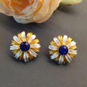 ES9886 Double layered retro three-dimensional daisy ear clip