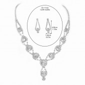 JS9751 High end luxury sparkling rhinestone necklace earring set bridal jewelry