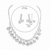 JS9755 Bridal jewelry high-end luxury sparkling rhinestone necklace earring set