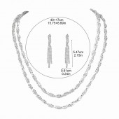 JS9776 Bridal wedding jewelry high-end luxury full diamond necklace earrings two-piece set JS9776 Bridal wedding jewelry high-end luxury full diamond necklace earrings two-piece set