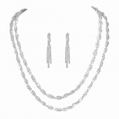 JS9776 Bridal wedding jewelry high-end luxury full diamond necklace earrings two-piece set JS9776 Bridal wedding jewelry high-end luxury full diamond necklace earrings two-piece set