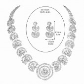 JS9779 Two piece set of jewelry, rhinestone necklace, earrings for the bride's wedding dress