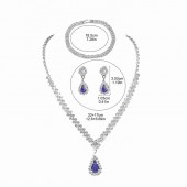 JS9790 High end sparkling diamond necklace, earrings, bracelet set, jewelry for brides to wear in wedding dresses