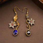 NL9807 Vintage flower patterned necklace earrings