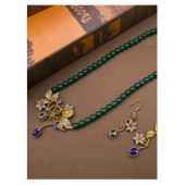 NL9806 Beaded versatile emerald long necklace