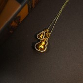 NL9809 Rotating diamond studded gourd pendant, lucky necklace