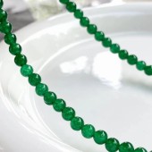 NL9826 Natural texture short retro natural emerald round bead necklace