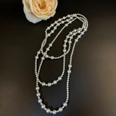 NL9843 Silver gray high-end multi-layer layered popular pearl necklace