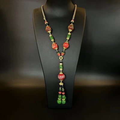 NL9849-13 Glaze bead necklace