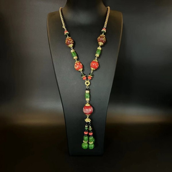 NL9849-13 Glaze bead necklace